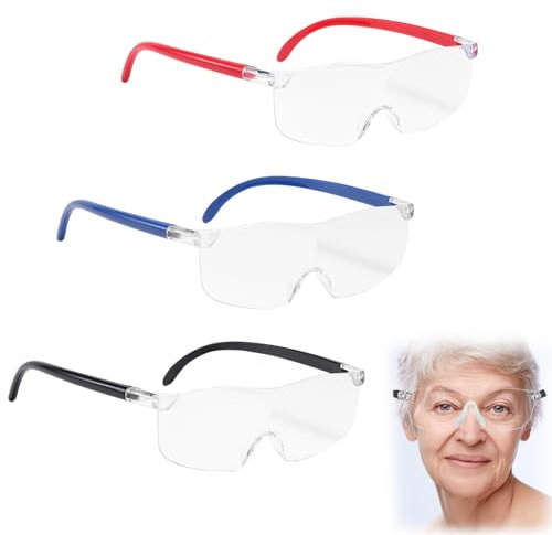 LCUHAVA 3 gafas de aumento 300% para leer, coser, hacer manualidades y trabajar en el área cercana, antiluz azul