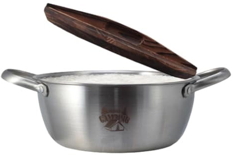 FmtwPhn Pot di sopravvivenza, vaso da campeggio,Acciaio inossidabile brocotto con doppia maniglia | Ergonomico anche pentole da campeggio riscaldante per barbecue, picnic, uso domestico