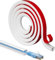 FIXCHORD Canalina Passacavi，Canalina Portacavi Autoadesivo, Lgnifugo, Verniciabile, Gestione dei cavi per case e uffici per nascondere cavi singoli, 1 x 15 mm (W) x 10mm (H) - lunghezza 1 m - Bianco