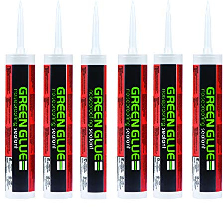 Green Glue Noiseproofing Sealant Caulk - Pack of 6 Tubes (28 oz Each) - with Cleanup Wipes