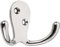 Decohooks Two Prong Robe Hook - Wide Design - Polished Chrome - Door and Wall Mountable - Single - Fixings Included