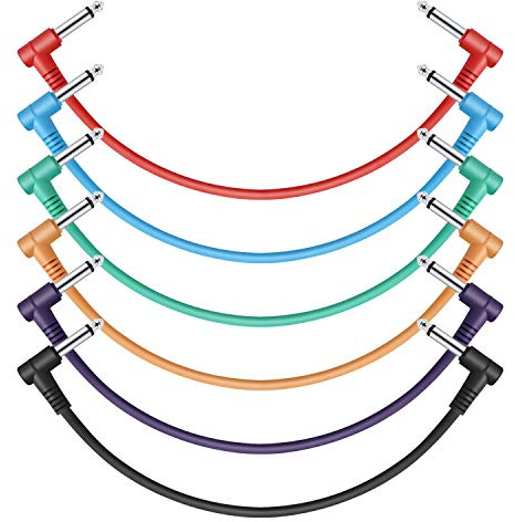 Donner 12 Inch Guitar Patch Cable Guitar Effect Pedal Cables Black 6 Pack