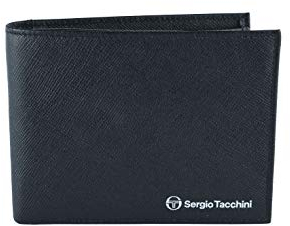 Sergio Tacchini Portafoglio Uomo In Vera Pelle, Sottile Con Portatessere