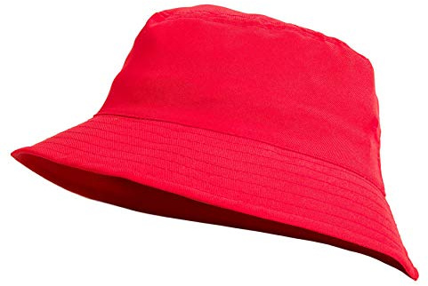 MFAZ Morefaz Ltd Kids Bucket Hat Youths Hats Summer Boy Girl Fisher Outdoor Sun Beach Hat Circumference 54cm (Red 54cm)