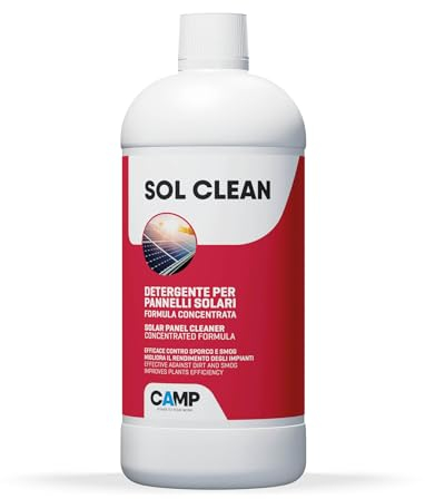 CAMP Sol Clean concentré - Nettoyant concentré pour panneaux solaires, séchage rapide - Élimine saletés, poussières, smog et calcaire, améliore le rendement énergétique, 1 l