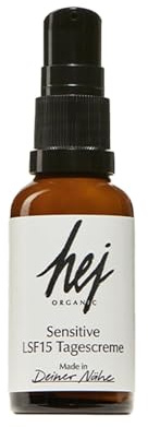 Sensitive LSF15 Tagescreme (30 ml) Sanfte Pflege mit Hanföl, reguliert den Feuchtigkeitsgehalt der Haut, wirkt antibakteriell, entzündungshemmend & beruhigend, Naturkosmetik, 100% vegan | HEJ ORGANIC