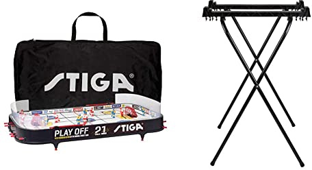 STIGA Eishockey Tischspiel Playoff 21 Hockey Spiel Schweden-Kanada mit Aufbewahrungstasche & Unisex Jugend 71-1938-01 Spielestaender, schwarz, One Size