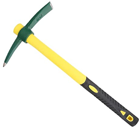 JANNO 18Inch Pick Axe, Steel Forged Garden Pick, Premium Mattock Hoe with Fiberglass Handle Hoe Garden Tool for Flower Beds, Weeding, Gardening Loosening Soil, Digging, Camping