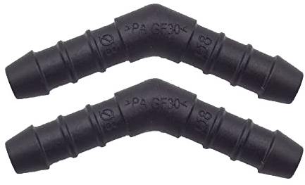 2 x YOU.S Original Schlauchverbinder Leitung Zwischenstück Ø 8x8 mm 45 Grad - Gebogene Form