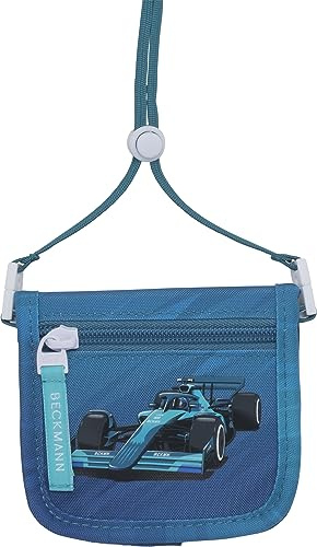 Beckmann, Brustbeutel Racing, Portemonnaie zum Umhängen für Kinder, Grundschule, Green