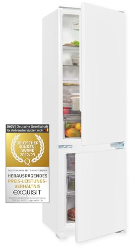 Exquisit Einbau Kühl-Gefrierkombination EKGC270-70-E-040D | Nutzinhalt: 249 L | 4*-Gefrieren | LED-Innenbeleuchtung | Einbaugerät