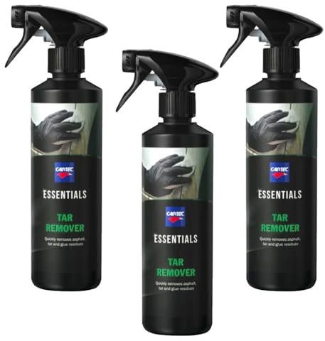 Cartec Essentials TAR REMOVER - Detergente Rimuovi Catrame Colla e Resina per Carrozzeria Auto - 500 ML - KIT PROMOZIONE 3 PEZZI