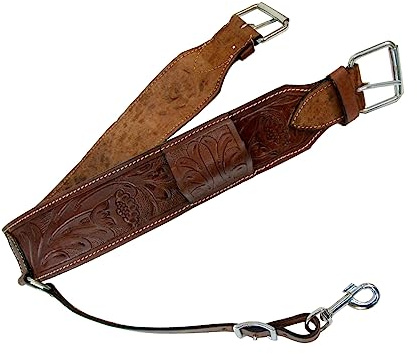 Sazaar Tack Sangle de serrage arrière en cuir lisse pour selle de cheval Western ST-008