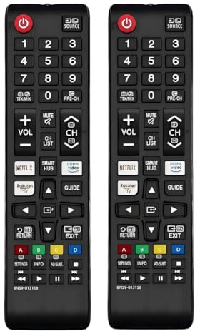 2 Pack Samsung Universal TV Remote Control – Samsung TV Remote Replacement with Netflix, Prime Video, Rakuten Buttons for All S amsung LED QLED UHD 4K 8K Smart TVs
