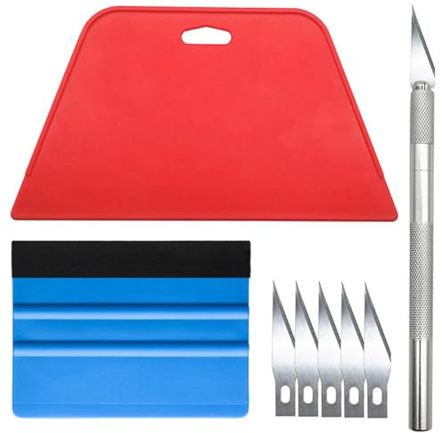 Professional Wallpaper Hand Tool Kit, 1 Set 8 Pieces Wallpaper Application Tool with Trimming Tool, Felt Squeegee, Hard Scraper for Vinyl Wrap, Professional Wallpaper Tool, Multicolor