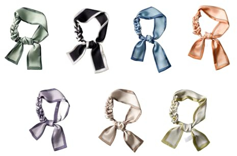 CCAIPU Set De PañUelos De Seda Para Mujer - Coloridos PañUelos De Raso, Elegantes PañUelos Para El Pelo, Chales Y Lazos Para Bolsos - Accesorios De Moda Para Cualquier OcasióN (Multicolor-A)
