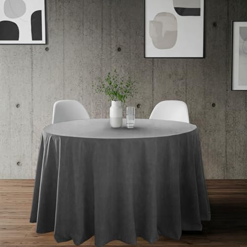 BLUZIMAN Falda Mesa Camilla Redonda 70 Hecho en España 100%, Ropa Camilla con Bordón, Enaguas Enaguillas Faldillas Mesa Camilla Premium (Diámetro Mantel 220cm, para Mesas de 70cm, Gris)
