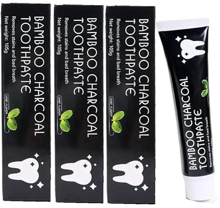 ISMA Activates Bamboo Charcoal Toothpaste, Teeth Whitening Tooth Paste, Naturally Whitens Teeths, 105g Each, Mint Flavor, Pack of 3