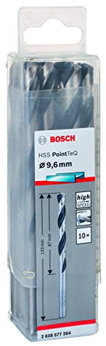 Bosch Professional 10-Piece PointTeQ HSS Twist Drill Bit (for Metal, 9.6 x 87 x 133 mm, Drill Driver Accessories)