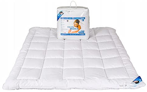Warme Bettdecke Duo Steppbett Steppdecke für Winter Winterdecke Gesteppt Bezug Baumwolle und Polyester Schlafdecke Medical Duo Weiß Waschbar 140x200 160x200 180x200 220x200 (140 x 200 cm)