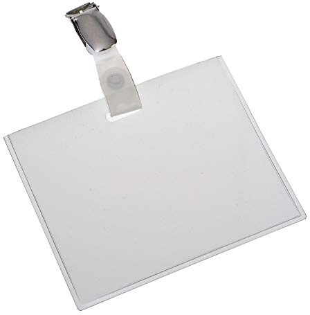 EUROPEL Porta Badge Clip Bretella 90×60mm – Badge sempre dritto, PVC trasparente, inserti inclusi, confezione 24, per ufficio, ospedale, fiera e visitatori