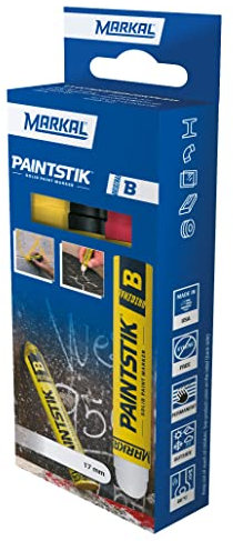B Paintstik Retail Pack - Marcadores de pintura x3 (1 amarillo + 1 rojo + 1 x negro)