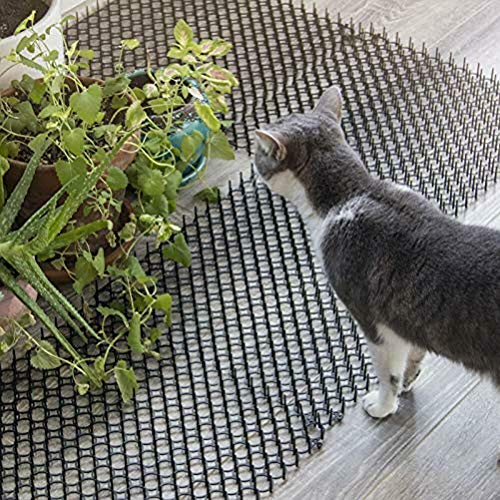 Pinchos Anti Gatos, Red Anti-Gatos Tira De Pinchazos De Tapón De Excavación Alfombrilla Disuasoria Repelente De Picos De Animales para Valla De Plantas De Jardín Al Aire Libre, 13x49cm