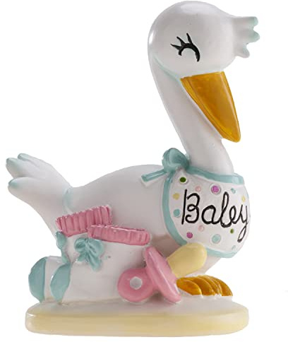 dekora - Figura Decorativa, Decorazioni torta battesimo bimba, Realizzata in Resina, Altezza 10 cm, Cake topper battesimo e Baby shower dal Design Dettagliato, Addobbi Adatto al Contatto Alimentare