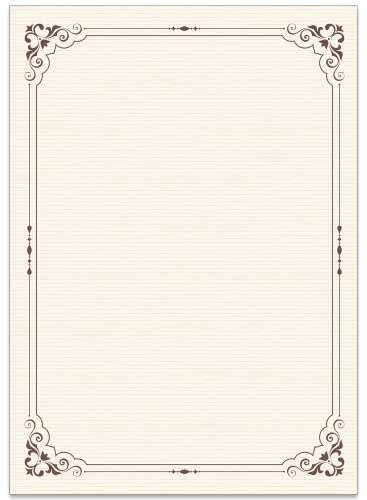 80 Recycling Blatt altmodisches Briefpapier/Vintage Design Papier DIN A4 Recycling. Ideal für Vintage-Einladungen und Briefe