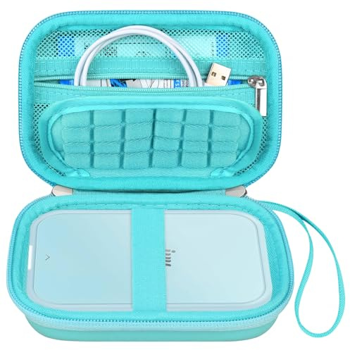 Canboc Hartschalenkoffer für Canon Zoemini 2/ Canon Zoemini Mini Fotodrucker Mobile Wireless Bluetooth Instant Camera Printer, Reißverschluss Mesh Tasche fit Fotopapier Kabel, grün