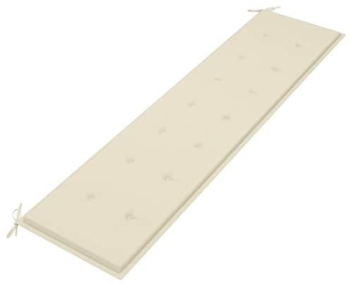 FIRBNUS Cojín de Banco de jardín Color Crema 200x50x3 cm Cojines Exterior Colchoneta Banco Jardin Cojines Banco Exterior para Usar En Exteriores Diseño Universal Cómodo Y Duradero