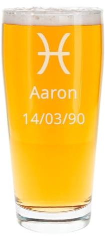 Ocadeau Bicchiere da birra personalizzato - Testo inciso su questo bicchiere da birra personalizzabile - Unico bicchiere semitrasparente