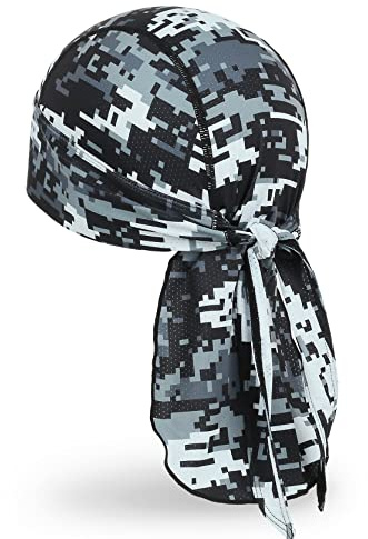 Cycling Bandana Skull Cap, Durag Helmet Liner, Sweat Head Scarf