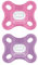 MAM Comfort Schnuller im 2er-Set, besonders kleiner und leichter Baby Schnuller für Früh- & Neugeborene aus 100% Silikon, mit weichem MAM SkinSoft Saugteil & Schnullerbox, 0-3 Monate, pink