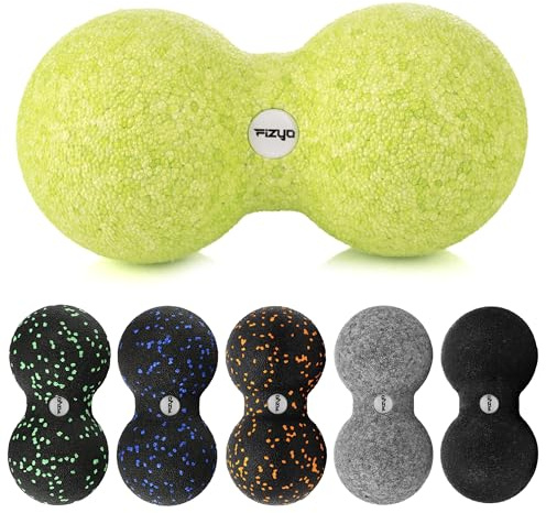 FIZYO Pelota Doble Masaje 16x8 cm – Auto Masaje para Espalda y Cuello, Terapia Miofascial y Deportivo, Pelota Fascias EPP para Recuperación Muscular, Alivio del Dolor Cervical (Lima)