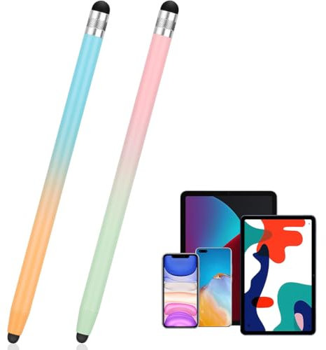 2 Pezzi Penne per Tablet, Penna Stilo per Touch Screen 2 in 1, per tutti gli smartphone/tablet Samsung i-Phone i-Pad