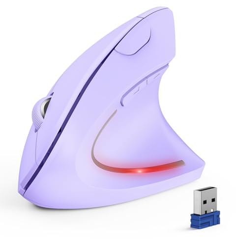TECKNET Ergonomische Maus, Kabellose Bluetooth Vertikale Maus(BT 5.0+BT 3.0+2.4G), 6 Einstellstufen bis 4800 DPI, Optisch Leise Wireless Mouse für Laptop/PC/Mac/Tablet/iPad(Win/Android/iOS), 6 Tasten