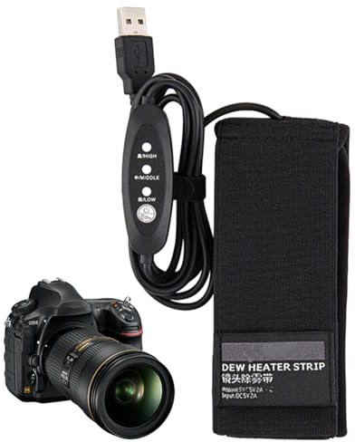 Camera Lens Dew Heater USB - 3 Temperature Levels Anti Fog Heating Strip | Lens Warmer for Telescope, DSLR and Digital Cameras | Portable Dew Removal Heater Band for Night Photography