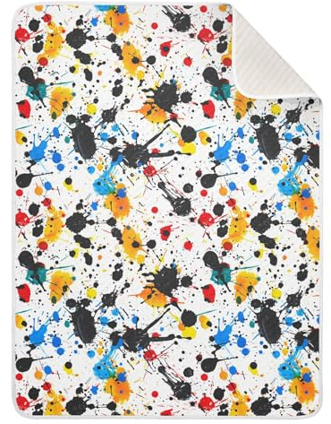 KICPOAY Colorful Spray Paint Spots Baby Swaddle Blanket for Boys and Girls, Muslin Baby Receiving Swaddle Blanket, Soft Cotton Nursery Swaddling Blankets for Newborn Toddler Infant