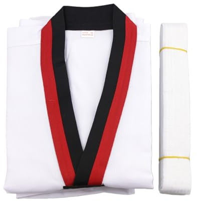 FHGSPQWM Uniforme de karaté pour enfants, facile à porter, tissu évacuant l'humidité, vêtements de karaté adaptés pour l'entraînement actif, vêtements de taekwondo faciles à porter