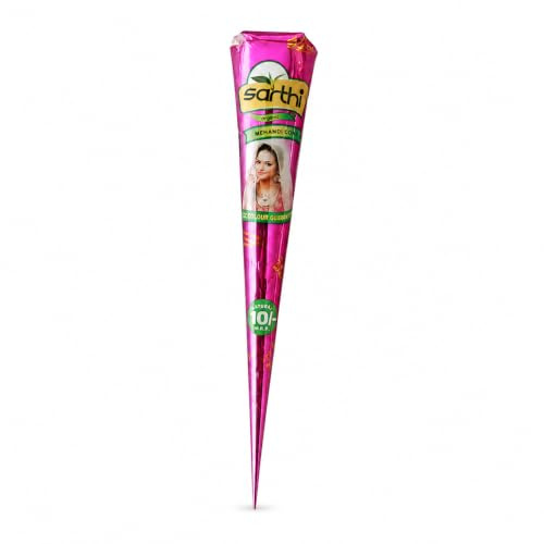Cono de henna Mehendi Sarthi (1 unidad) para el rostro - pecas de aspecto natural, contorno y color de labios | Aplicación precisa para diseños creativos en la piel mit Kajal Sticker