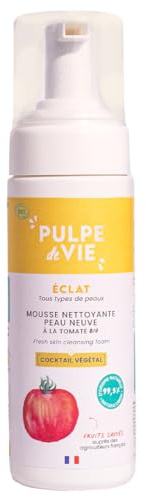 Pulpe de Vie - Mousse Nettoyante BIO Frimousse 125 ml - A la Tomate Upcyclée - Peau Nettoyée & Revitalisée - Peau Nette et Purifiée - 99% Naturel