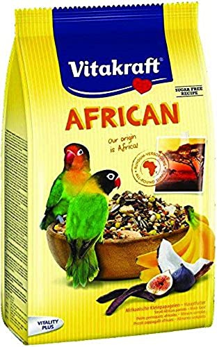 Vitakraft Menu Africain arôme pour agapornis, Aliment avec Fleurs d'acacia, dattes, figues et Millet 750 g