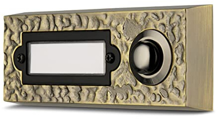 REV Türklingel, Klingel (Metall) mit Schild, max.42V AC/DC bei 2A, Bronze