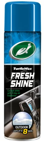 Turtle Wax Limpiador de plásticos y salpicaderos Fresh Shine ambientador, 500 ml: elimina la suciedad, el polvo y los residuos del plástico en los interiores del coche para un brillo brillante