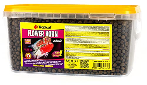 FLOWER HORN ADULT PELLET 3L / 1,14kg - Mangime per intensificare i colori dei flowerhorn e di altri ciclidi