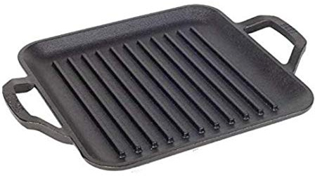 Lodge Chef Collection - 11 Inch Cast Iron Chef Style Square Grill Pan