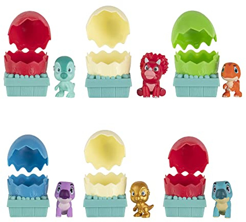 Dino Ranch Lot de 6 Stores Dinosaures – Six Figurines de Collection d'œufs de 6,3 cm – Jouets pour Enfants avec Vos éleveurs pré-Occidentaux préférés