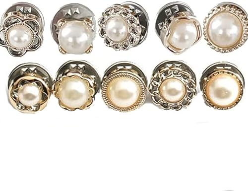 10 Stücke Damen Shirt Brosche Knöpfe Vertuschen Button Pin Sicherheit für Kleidung Kleid Lieferungen Anti-Licht Kleine Button