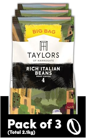 Taylors of Harrogate Rich Italian Coffee Beans, 700 g (Pack of 3 - Total 2.1kg)